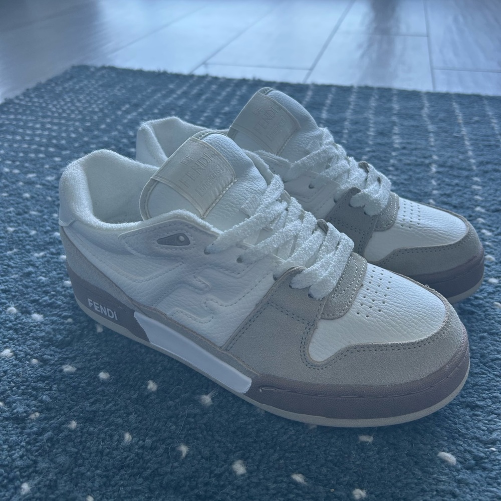 Fendi Match White suede low tops